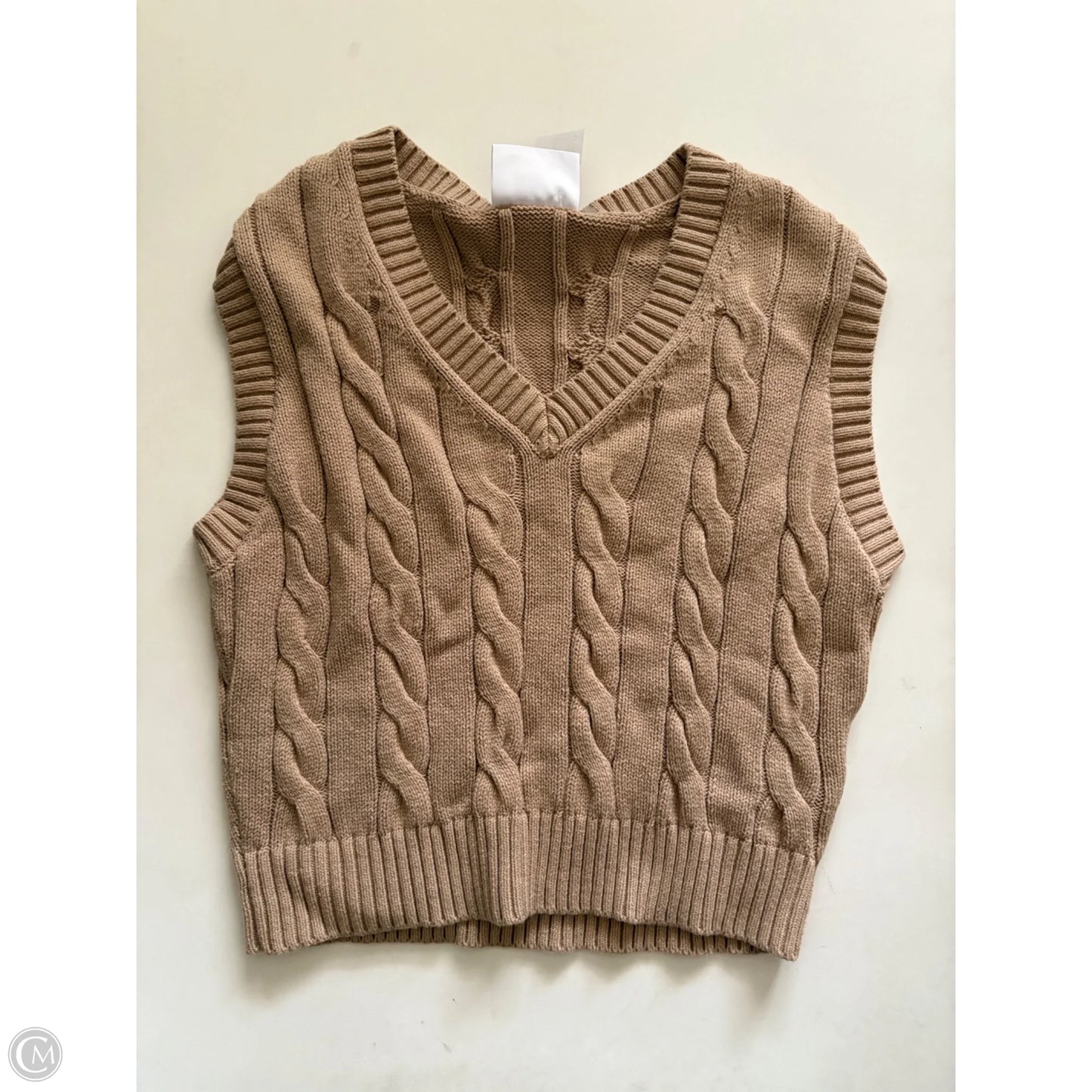 Vest Sweater By Cmc In Tan, Size: M