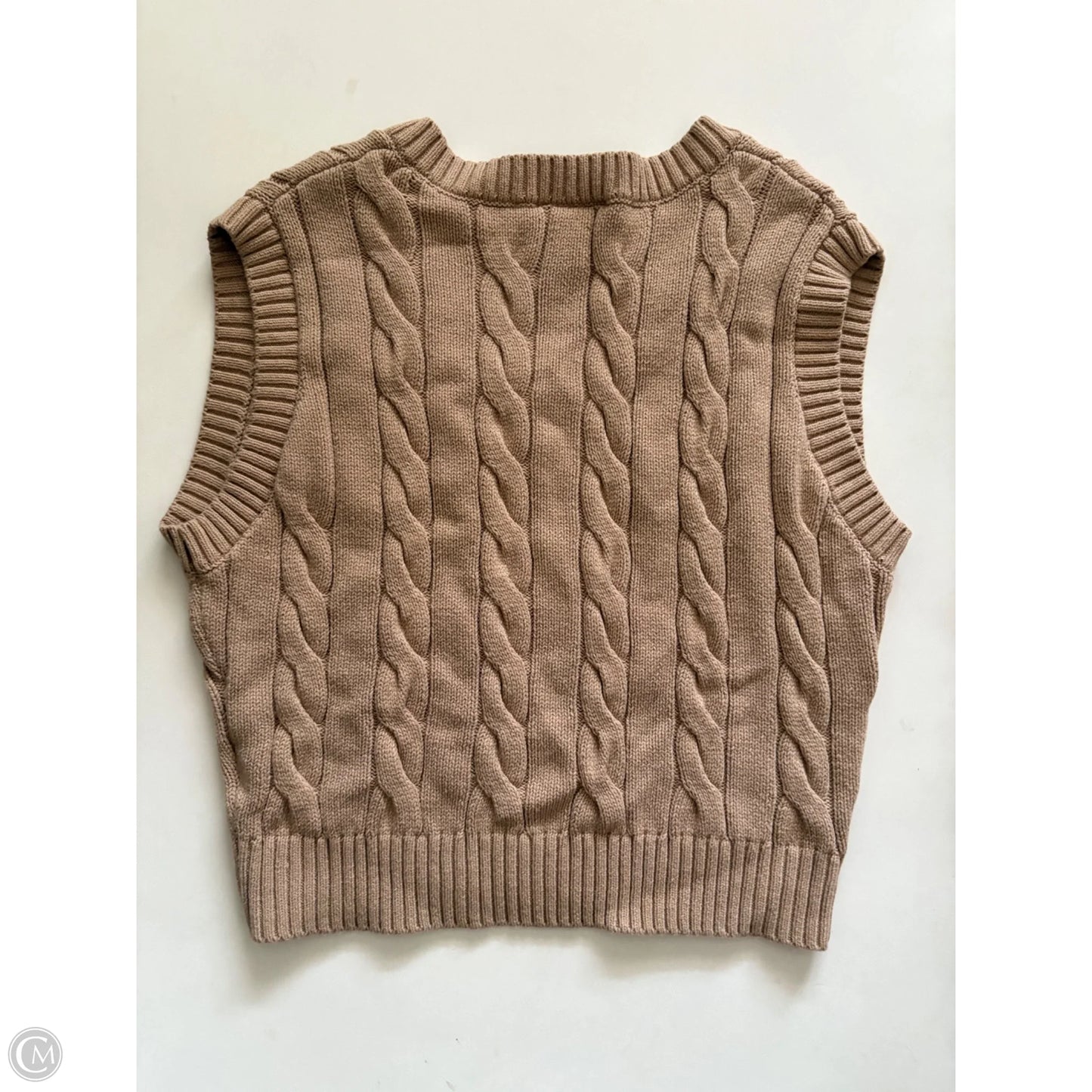 Vest Sweater By Cmc In Tan, Size: M
