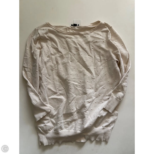 Sweater By Ann Taylor In Cream, Size: L