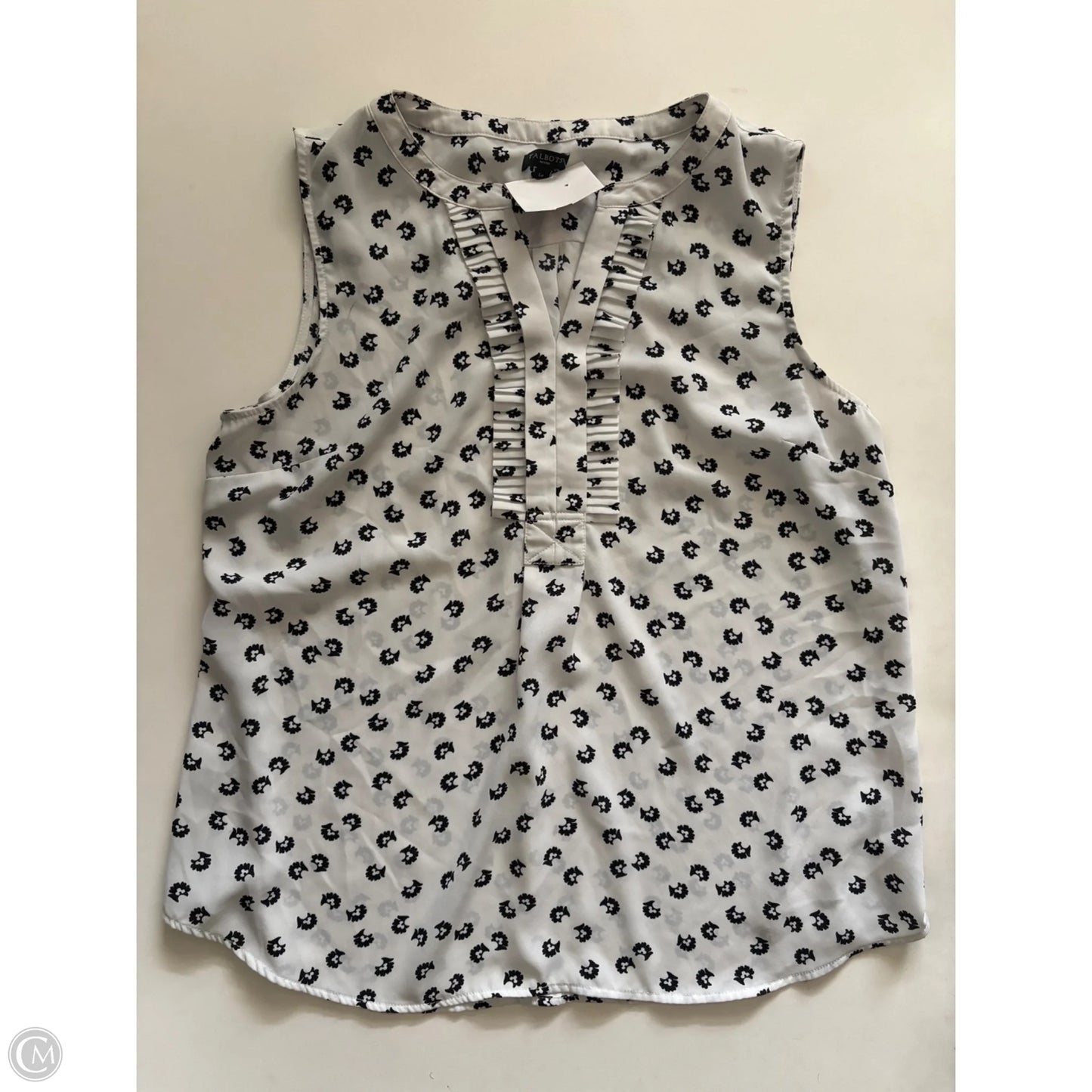 Blouse Sleeveless By Talbots In White, Size: Lp