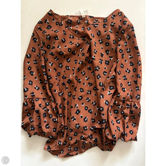 Blouse Long Sleeve By Mts In Animal Print, Size: M