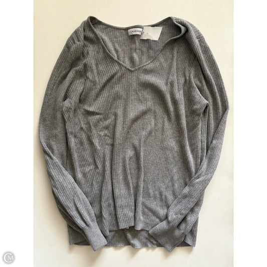 Sweater By Calvin Klein In Grey, Size: L