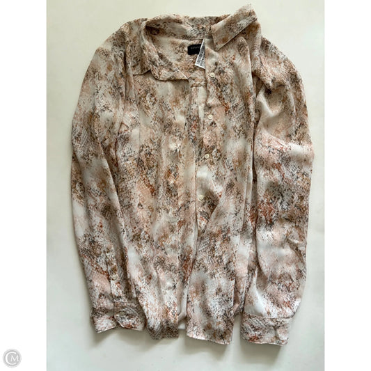 Blouse Long Sleeve By Banana Republic In Orange, Size: Xl