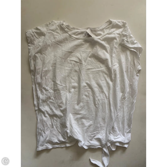 Top Short Sleeve By Loft In White, Size: Xl