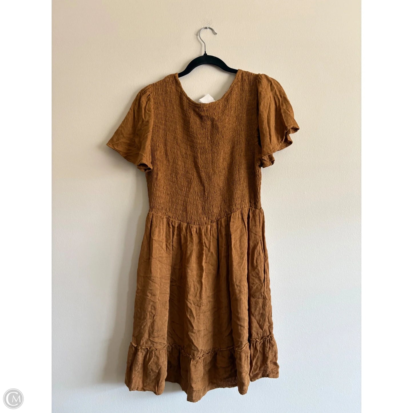 Dress Casual Midi By Chance or Fate In Brown, Size: L