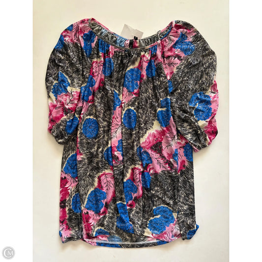 Blouse Long Sleeve By Cathy In Floral Print, Size: L