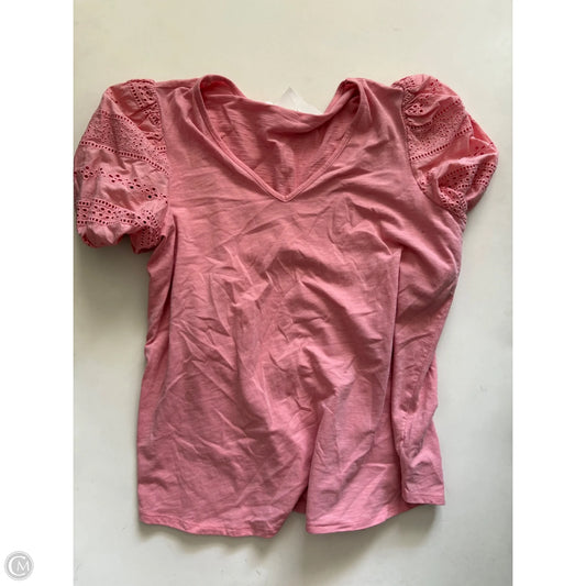 Top Short Sleeve By Passport In Pink, Size: L