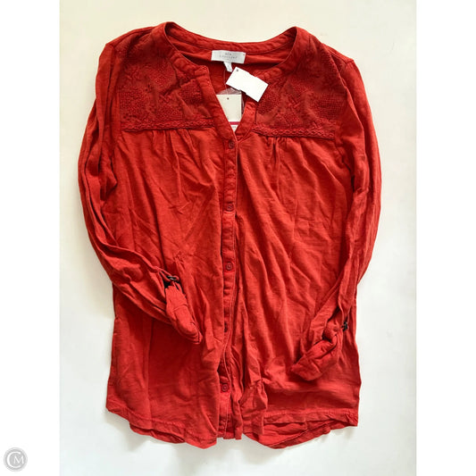 Top Long Sleeve By New Directions In Orange, Size: L