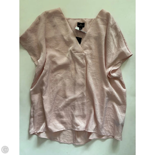 Blouse Short Sleeve By Worthington In Pink, Size: L