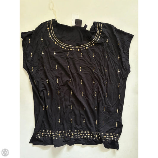 Top Short Sleeve By Rafaella In Black, Size: L