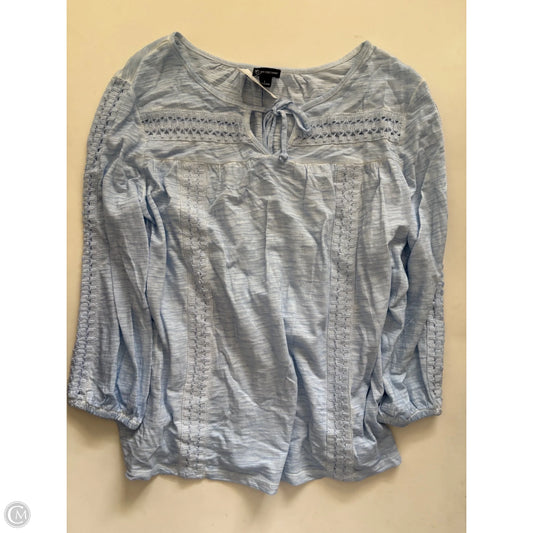 Top Long Sleeve By New Directions In Blue, Size: L