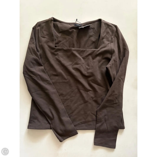 Top Long Sleeve By Express In Brown, Size: L