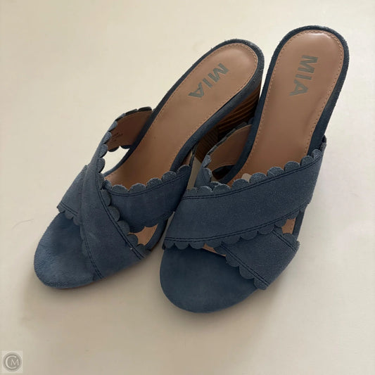 Shoes Heels Block By Mia In Blue, Size: 8