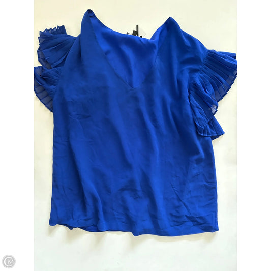 Blouse Short Sleeve By Dkny In Blue, Size: L