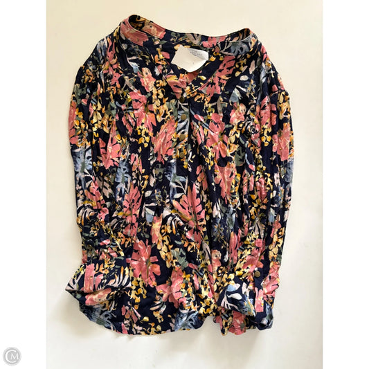 Top Long Sleeve By New Directions In Floral Print, Size: Xlp