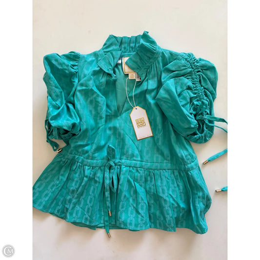 Top Short Sleeve By Emily Mccarthy In Blue, Size: Xs