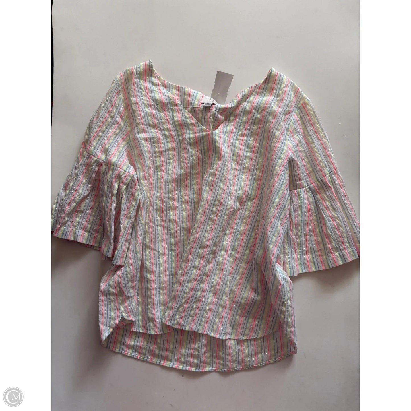 Tunic Long Sleeve By A New Day In Striped Pattern, Size: M