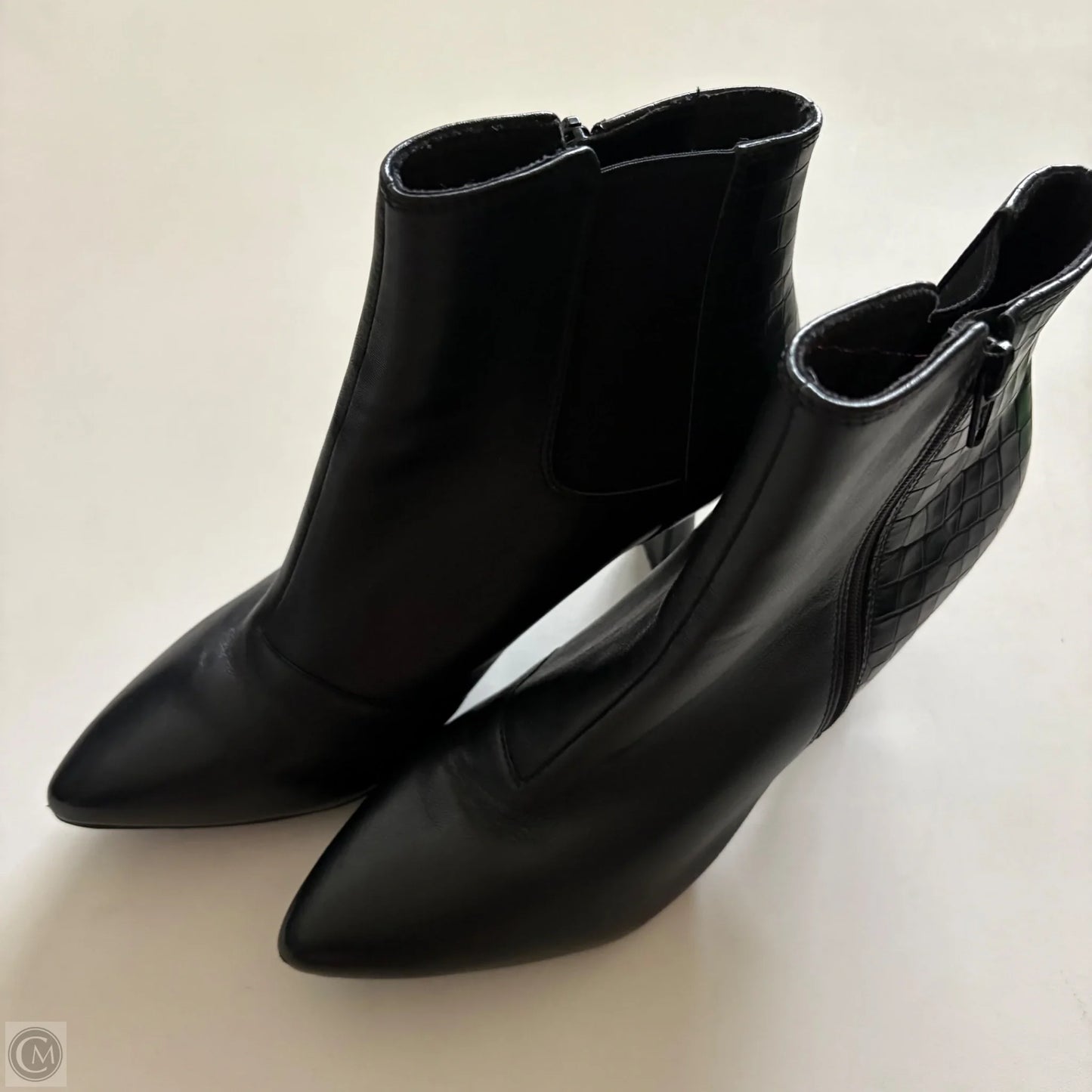 Boots Ankle Heels By Clarks In Black, Size: 9