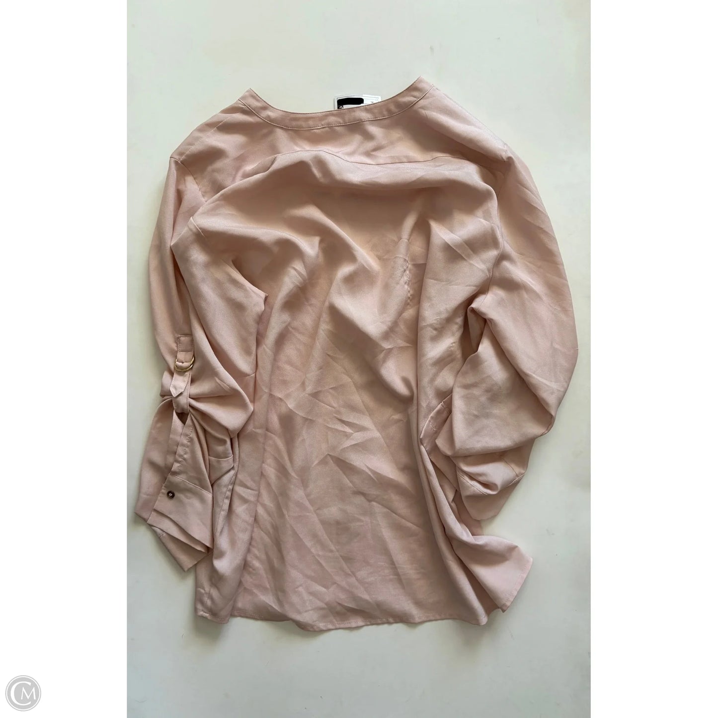 Blouse Long Sleeve By Calvin Klein In Beige, Size: Xl