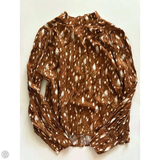 Top Long Sleeve By Express In Brown, Size: M