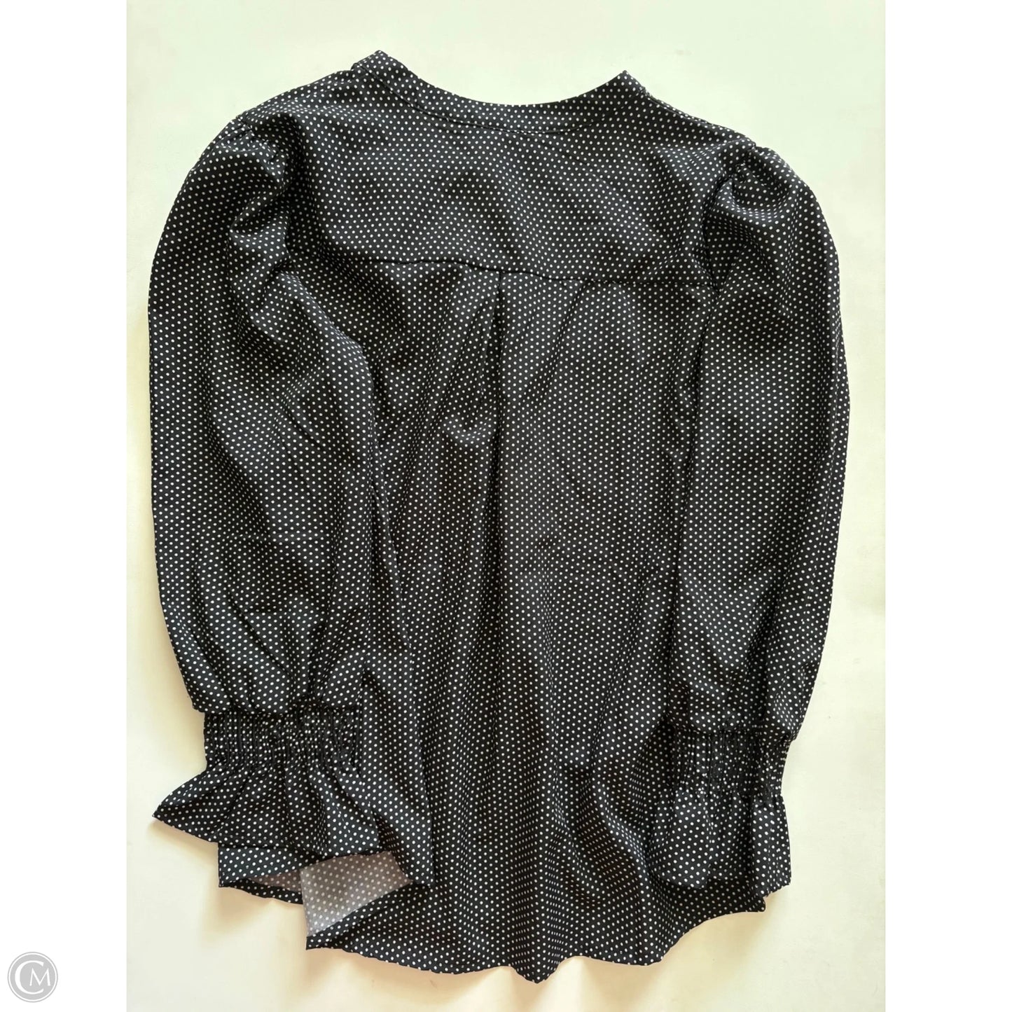 Blouse Long Sleeve By Ny Collection In Polkadot Pattern, Size: L