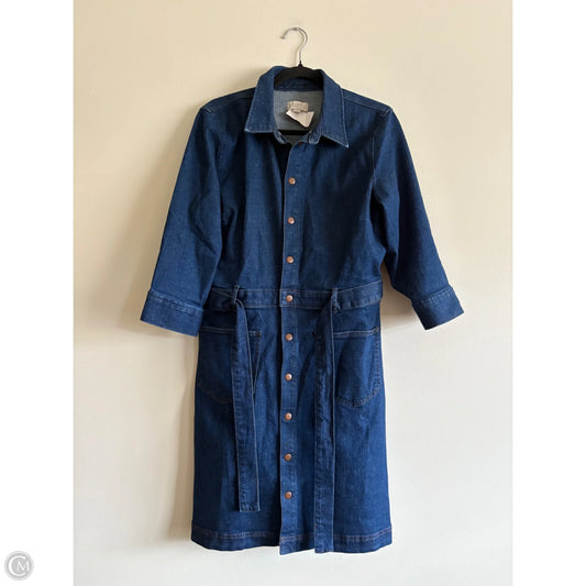 Dress Casual Midi By Loft In Blue, Size: 14