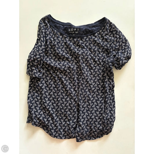 Top Short Sleeve By Loft In Navy, Size: M