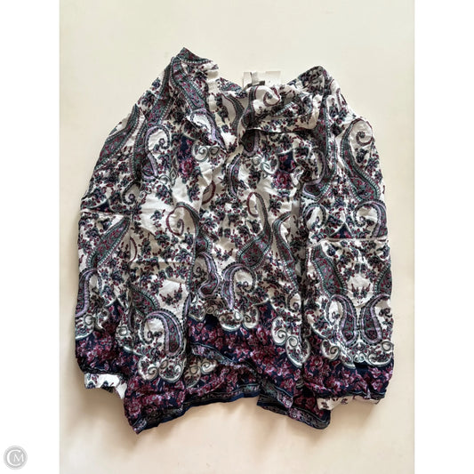 Blouse Long Sleeve By Lucky Brand In Paisley Print, Size: L