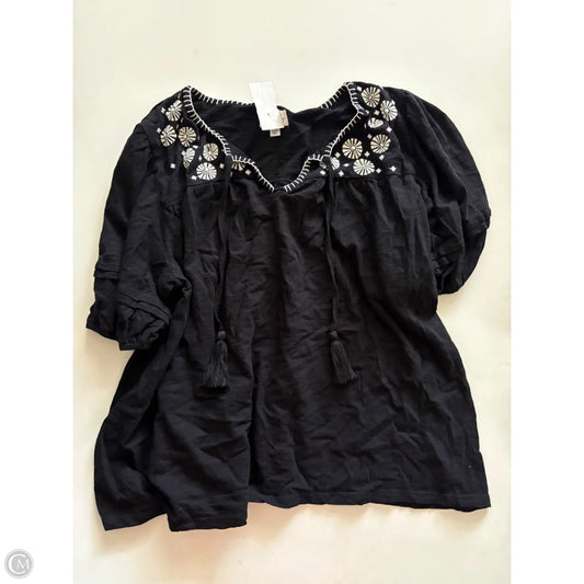 Top Short Sleeve By Wonderly In Black, Size: Xlp