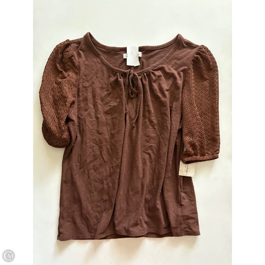 Top Short Sleeve By French Laundry In Brown, Size: L