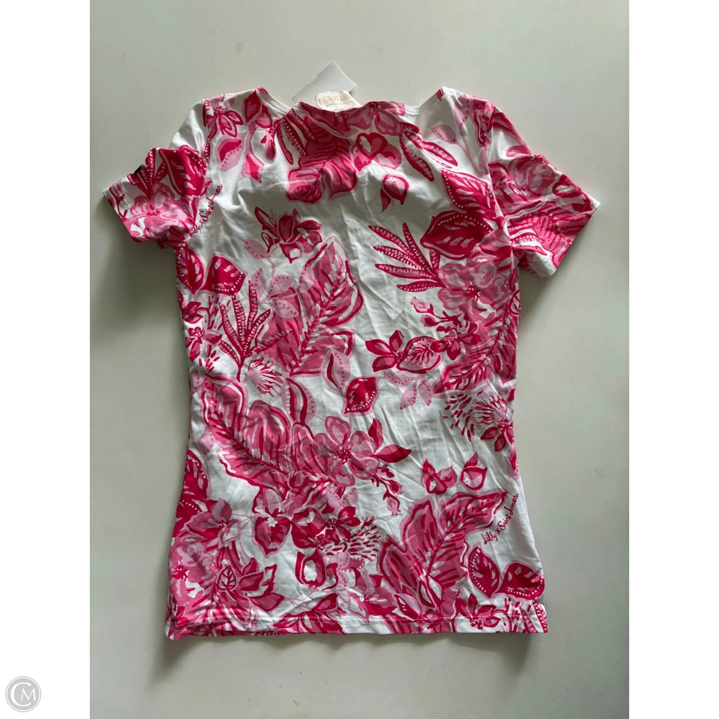 Top Short Sleeve Designer By Lilly Pulitzer In Pink, Size: 4