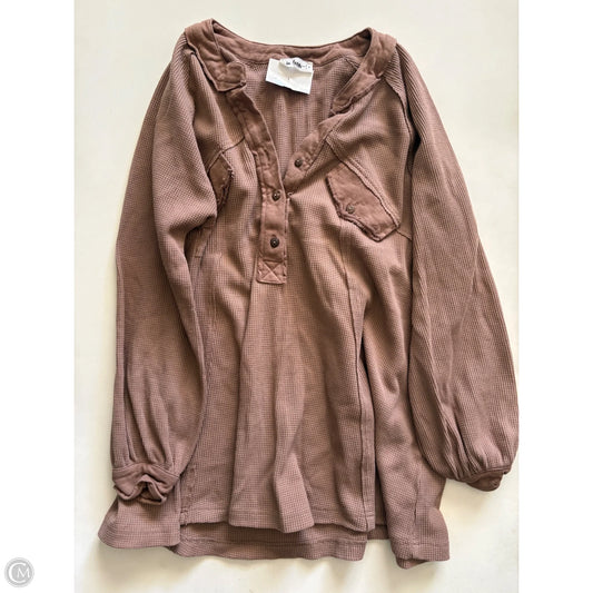 Top Long Sleeve By In Loom In Brown, Size: S