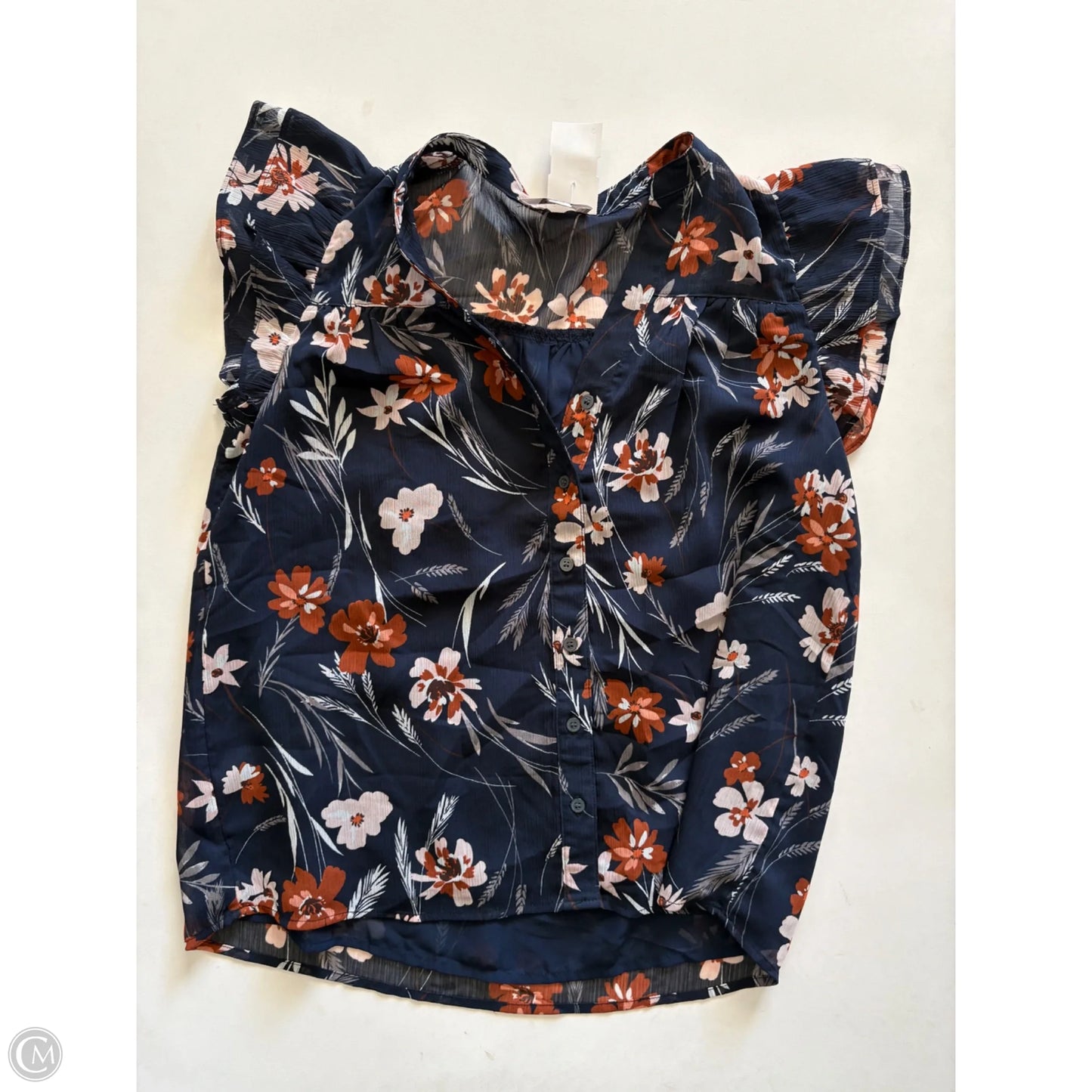 Blouse Sleeveless By Loft In Navy, Size: Xs