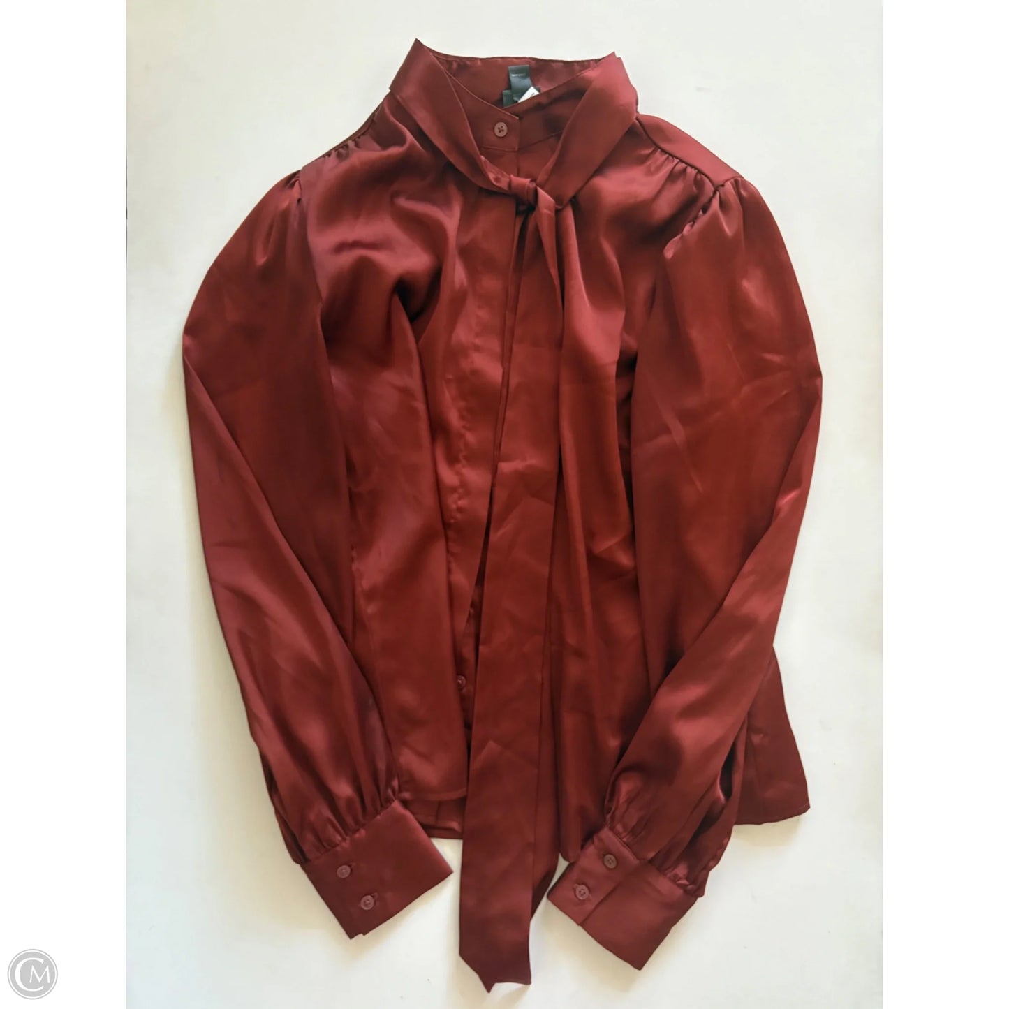 Blouse Long Sleeve By Worthington In Brown, Size: S