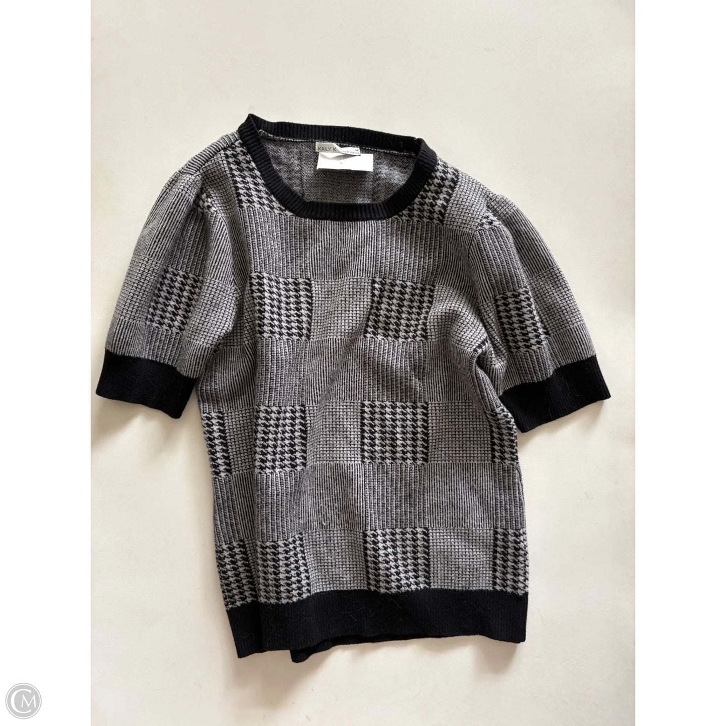 Sweater Short Sleeve By Kaily In Black, Size: M