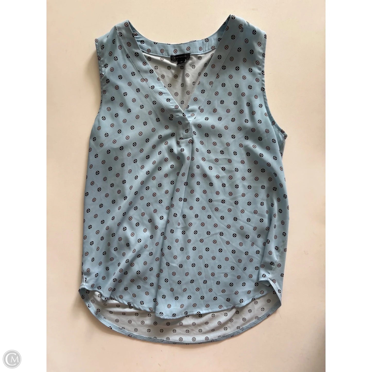 Blouse Sleeveless By Ann Taylor In Blue, Size: Xs