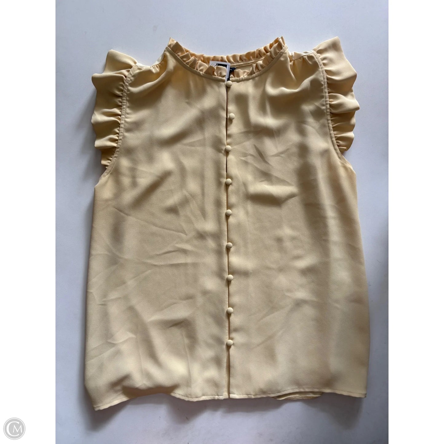 Blouse Sleeveless By Ann Taylor In Yellow, Size: S