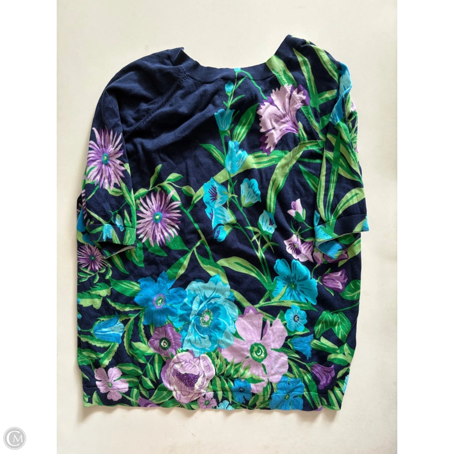 Sweater By Talbots In Floral Print, Size: Xl