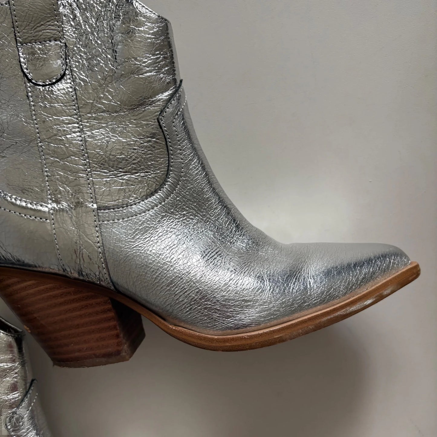 Boots Ankle Heels By Marc Fisher In Silver, Size: 7.5