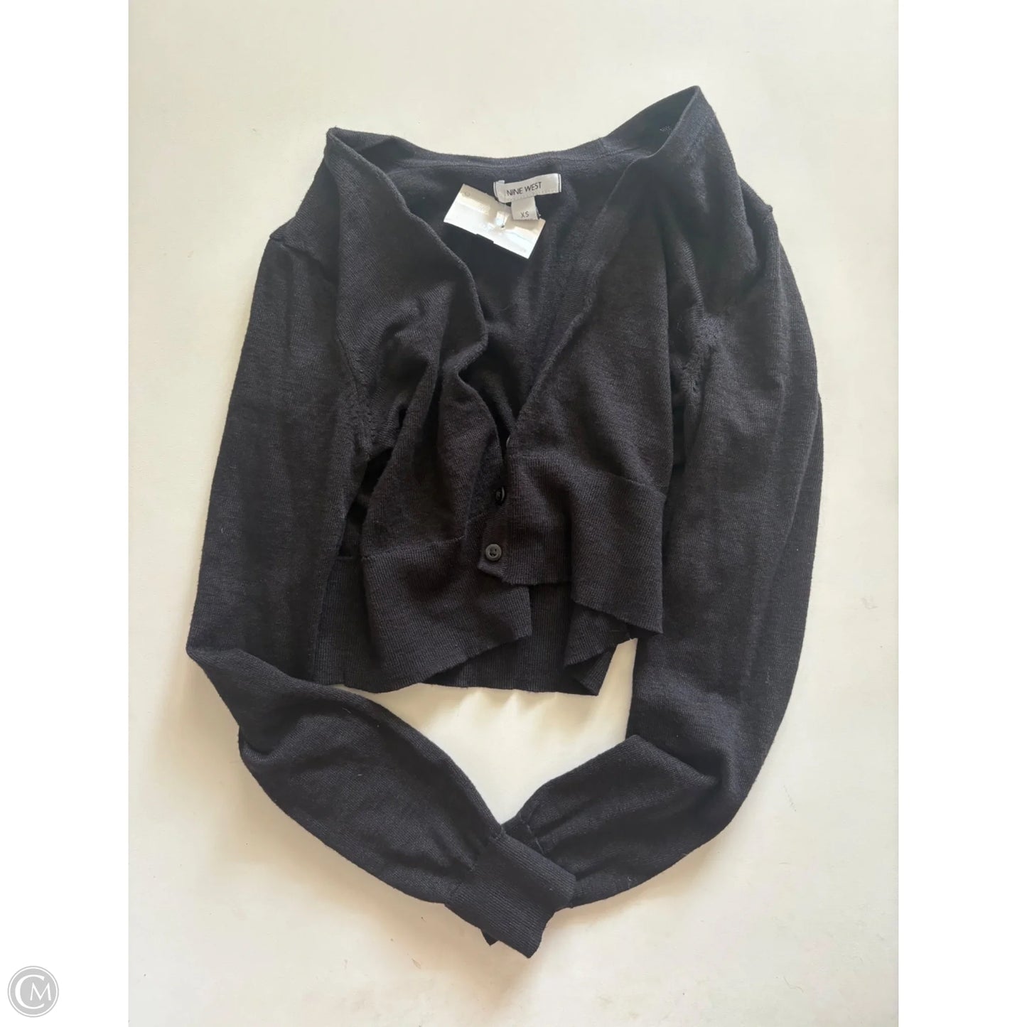 Sweater Cardigan By Nine West Apparel In Black, Size: Xs