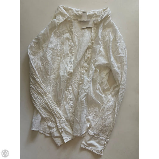 Top Long Sleeve By White House Black Market In Cream, Size: M