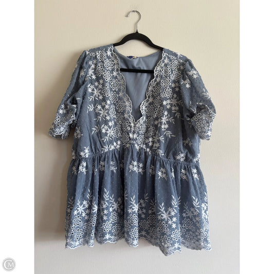 Top Short Sleeve By Arula In Blue, Size: 2x