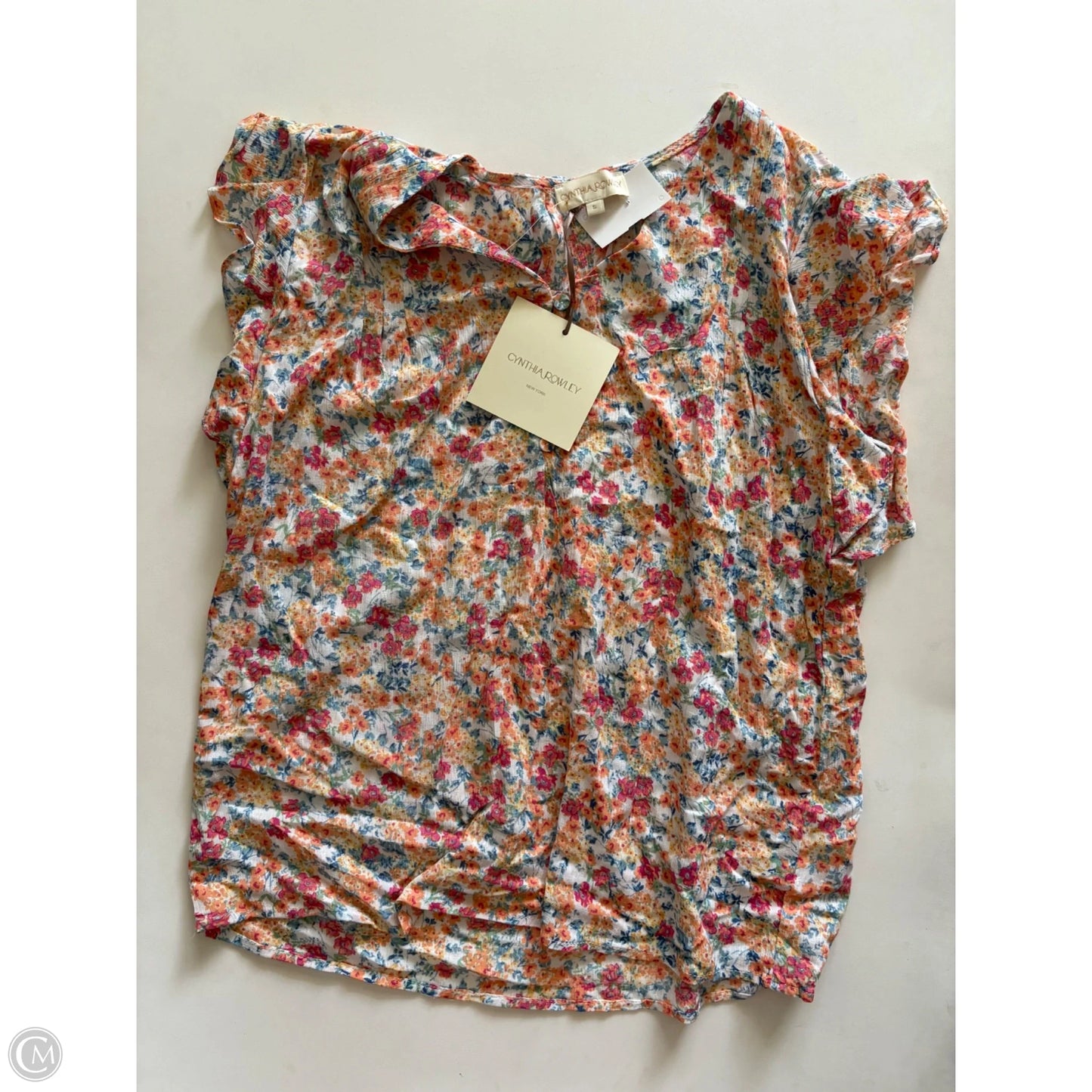 Top Short Sleeve By Cynthia Rowley In Floral Print, Size: S