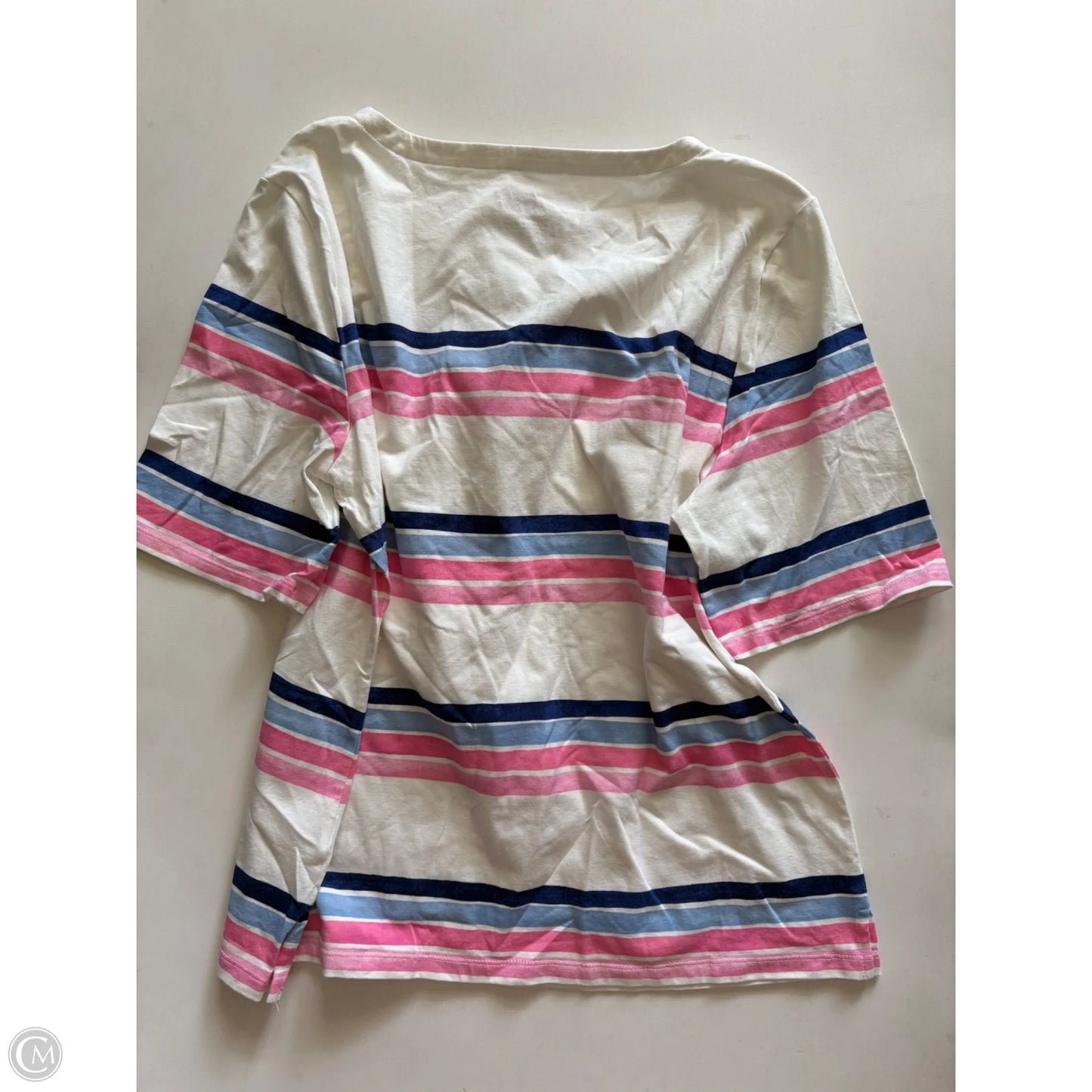 Top Short Sleeve By Talbots In Striped Pattern, Size: Xl