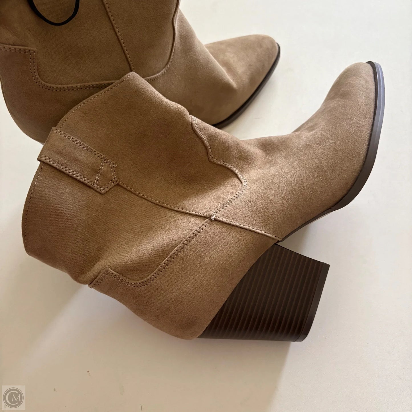 Boots Ankle Heels By Loft In Tan, Size: 8.5