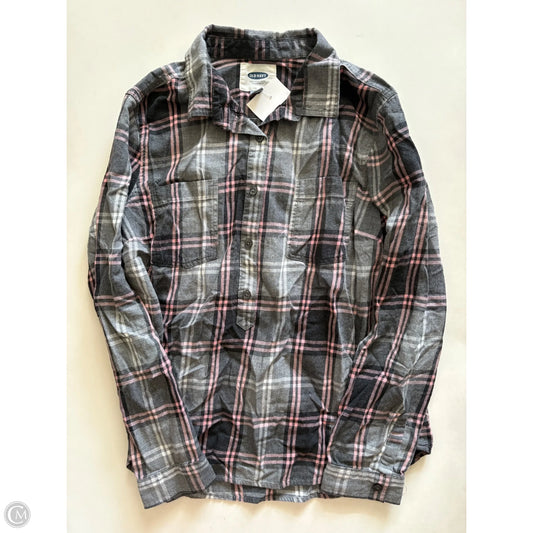 Top Long Sleeve By Old Navy In Plaid Pattern, Size: L