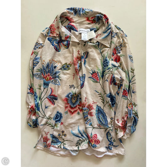 Top Long Sleeve By Alfred Dunner In Floral Print, Size: M