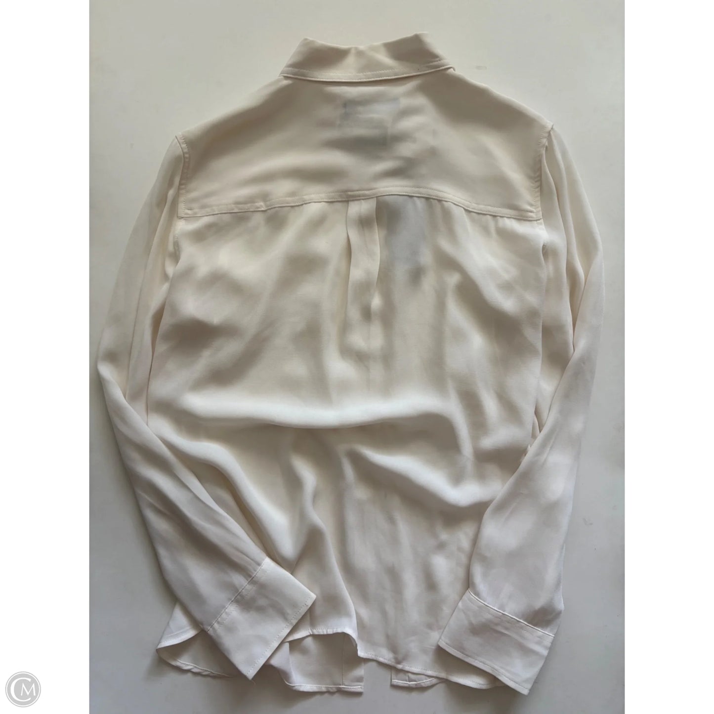 Blouse Long Sleeve By Banana Republic In Cream, Size: M