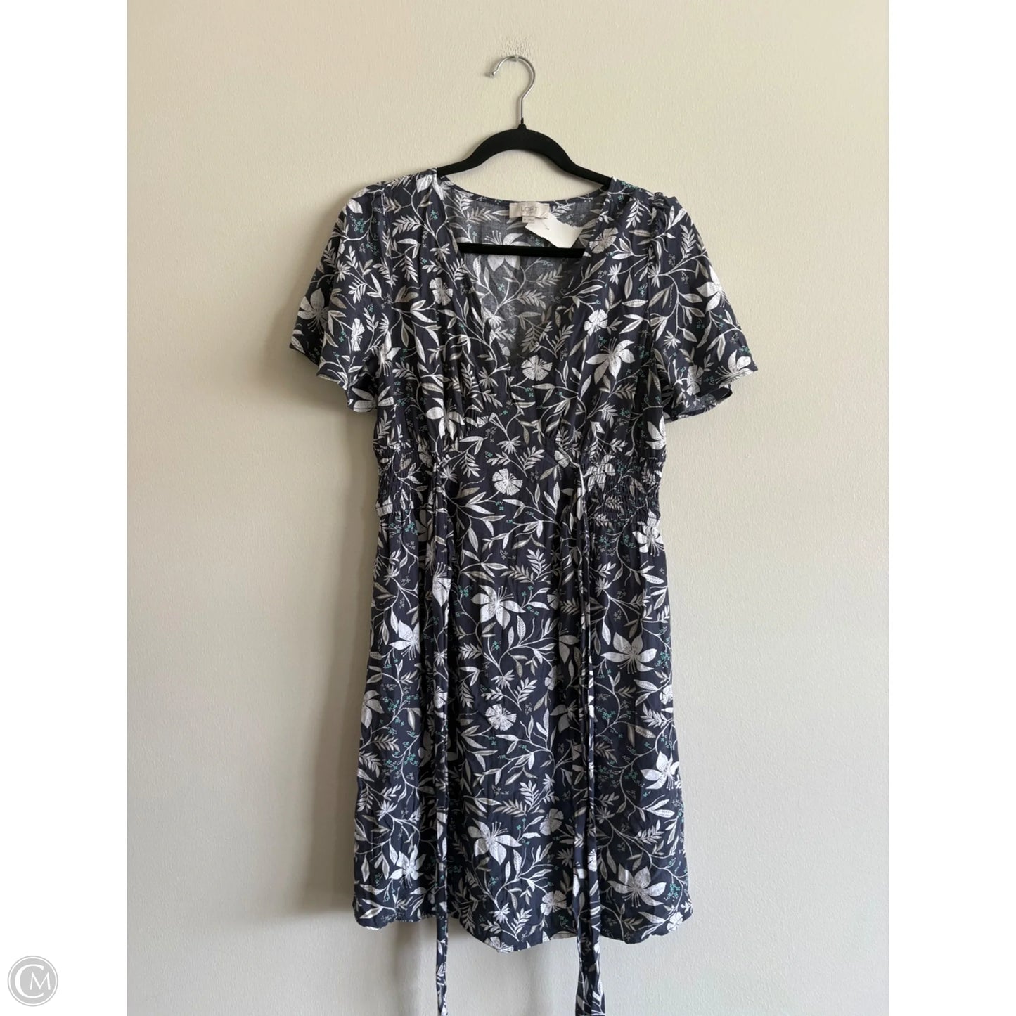 Dress Casual Midi By Loft In Grey & White, Size: M
