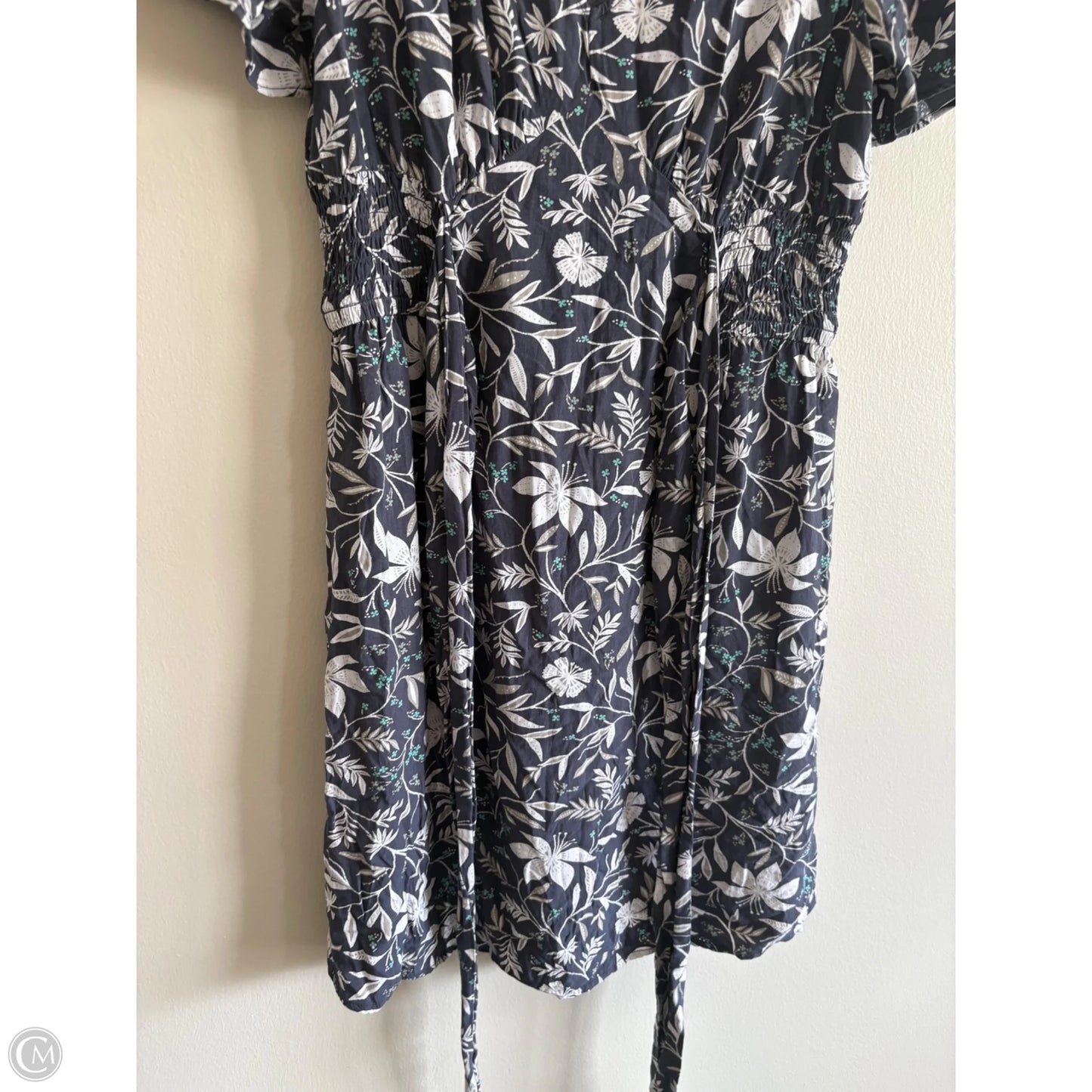 Dress Casual Midi By Loft In Grey & White, Size: M